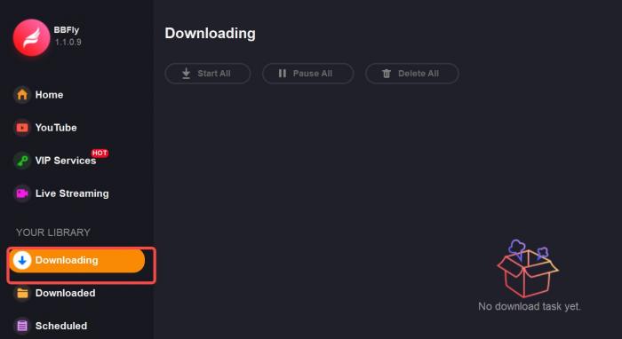 BBFly download queue showing Apple TV Plus titles in progress