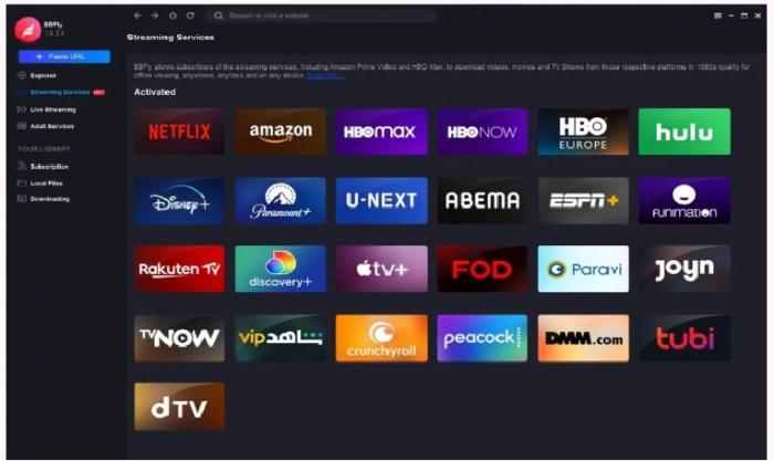 BBFly Hulu Downloader interface showing Hulu catalog browse and local download options on desktop
