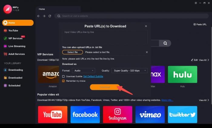 Downloadfortschritt in BBFly